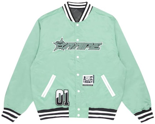 아페 리버서블 카모 에이프 배지 야구 점퍼 브라이트 그린 아우터웨어 AAPLJM7502XXI-GRL Order 아페 리버서블 카모 에이프 배지 야구 점퍼 브라이트 그린 아우터웨어 AAPLJM7502XXI-GRL