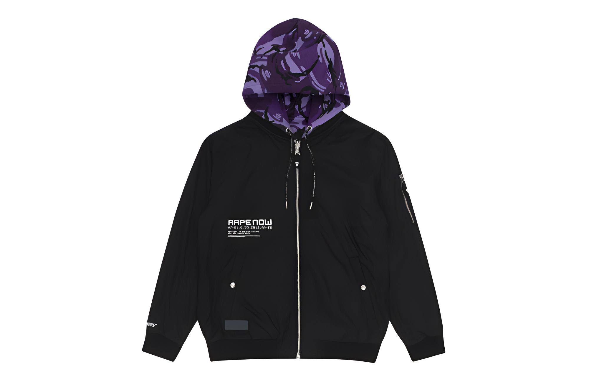 AAPE Reversible Camo Hooded Jacket with Ape Logo Print AAPLJM7385XXF