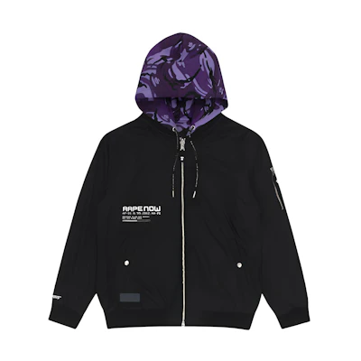 AAPE Reversible Camo Hooded Jacket with Ape Logo Print AAPLJM7385XXF