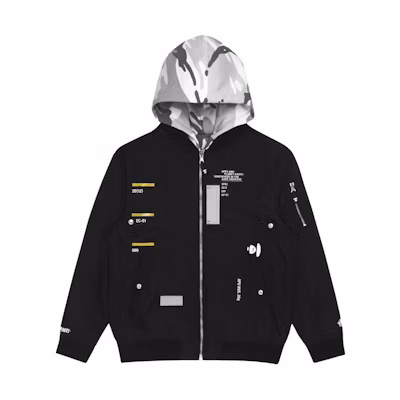 AAPE Reversible Camo Letter Print Hooded Jacket AAPLJM7430XXG