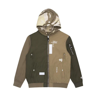 AAPE Reversible Logo Patch Colorblock Jacket - Brown AAPLJM7430XAG