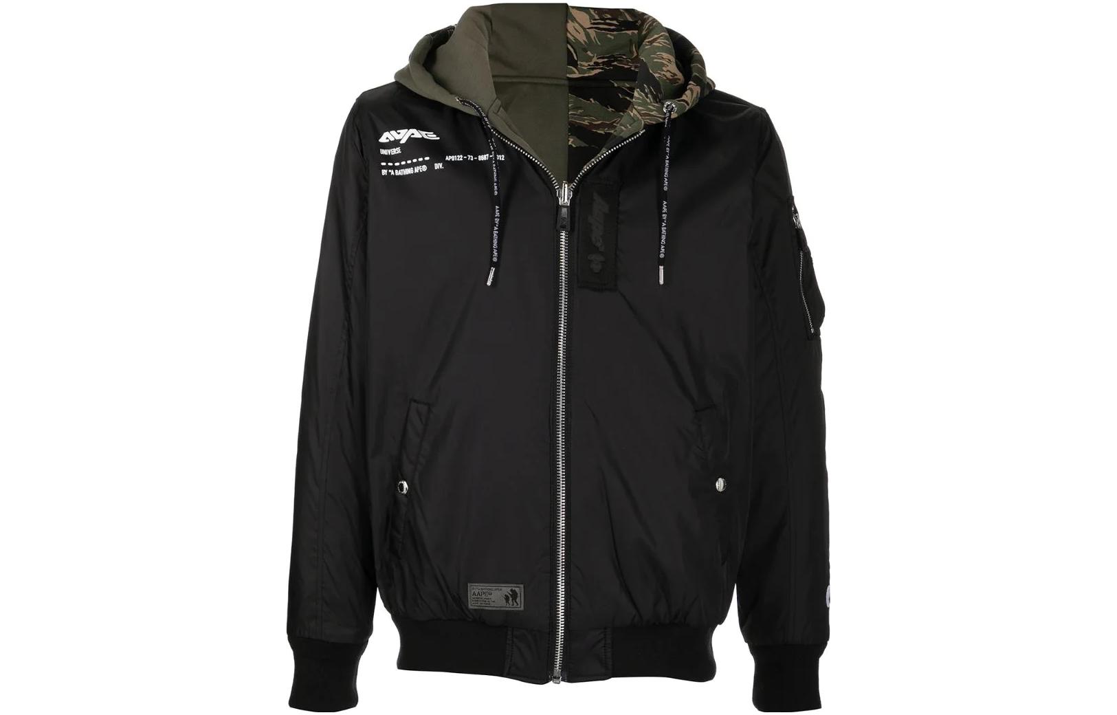 AAPE Reversible Logo Print Bomber Jacket for Men ALJ7-449-XXH