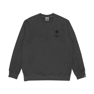 AAPE Solid Color Crewneck Sweatshirt with Embroidered Letters AAPSWM3803XXH