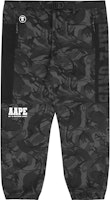 Aape SS22 Black Camo Joggers with Ape Logo and Letter Embroidery. AAPPTM6830XAI Aape SS22 Black Camo Joggers with Ape Logo and Letter Embroidery. AAPPTM6830XAI