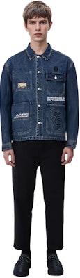 Aape SS22 Jaket Denim Biru dengan Bordir Logo dan Banyak Kantong. AAPLJM7506XXI Sizing Aape SS22 Jaket Denim Biru dengan Bordir Logo dan Banyak Kantong. AAPLJM7506XXI