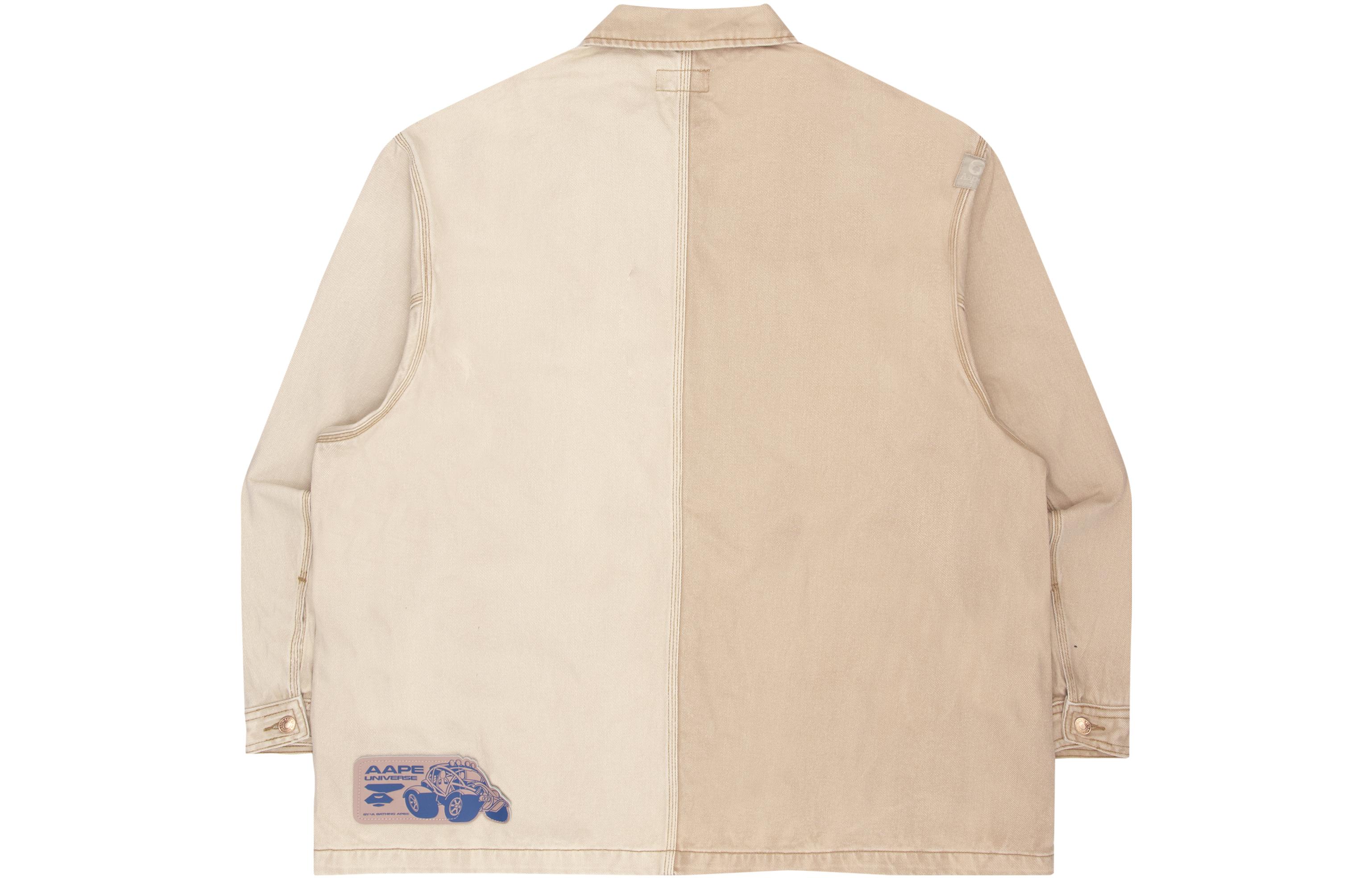 Lookbook Aape SS22 刺绣标志拼接牛仔夹克 卡其色. AAPLJM7506XBI