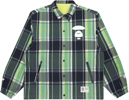 Aape SS22 Reversible Plaid Jacket with Ape Face Badge and Letter Print. AAPLJM7504XXI Aape SS22 Reversible Plaid Jacket with Ape Face Badge and Letter Print. AAPLJM7504XXI
