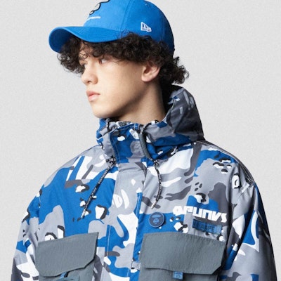 Aape SS22 알파벳 프린트 카모 포켓 패치워크 후드 재킷 그레이 남성용 AAPLJM7503XAI Shop Aape SS22 알파벳 프린트 카모 포켓 패치워크 후드 재킷 그레이 남성용 AAPLJM7503XAI