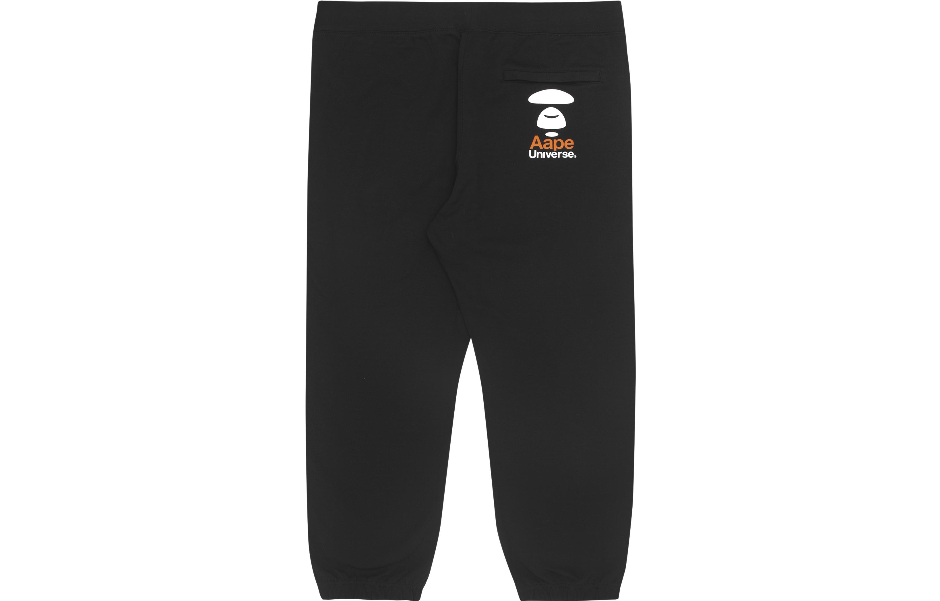 Lookbook 아페 SS22 에이프 페이스 프린트 지퍼 사이드 스플릿 조거 팬츠 남성용. AAPPTM6835XXI