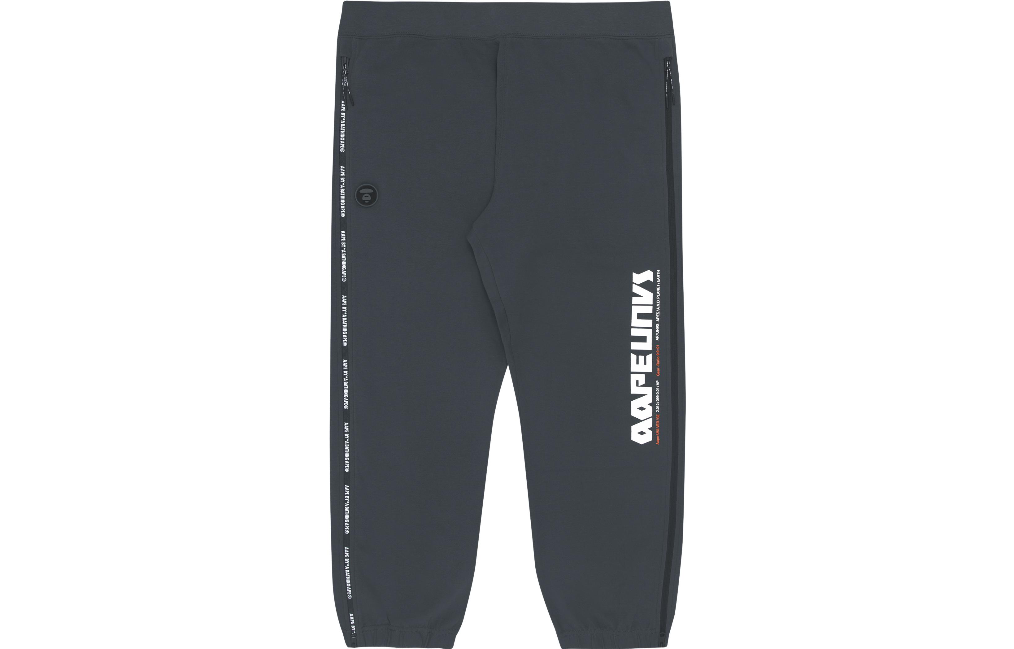 Details for 아페 SS22 에이프 페이스 프린트 지퍼 사이드 스플릿 조거 팬츠 남성용. AAPPTM6835XXI