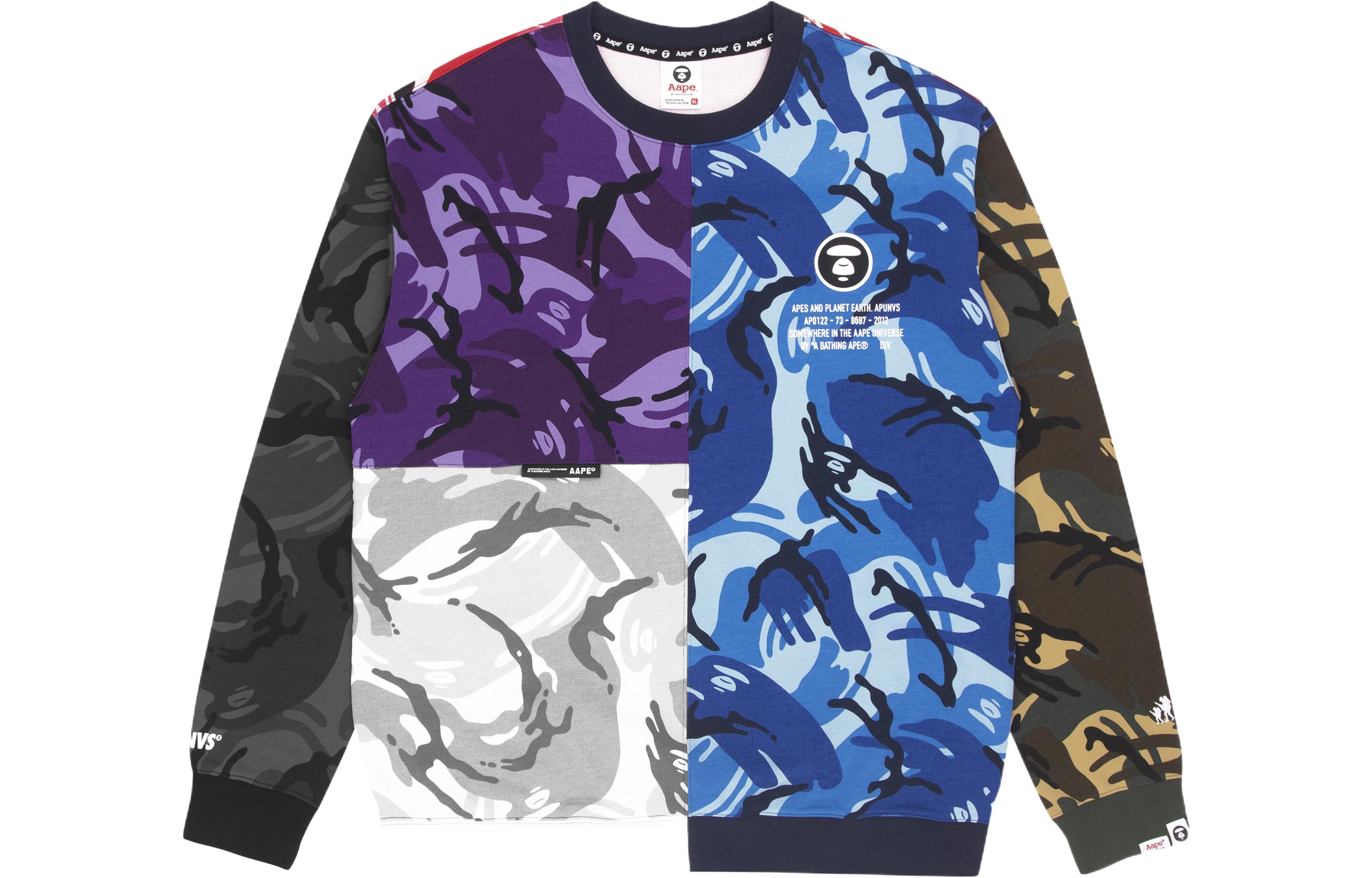 AAPE SS22 Camo Logo Crewneck Sweatshirt Blue AAPSWM3874XBI