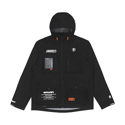 AAPE SS22 Multi-Pocket Zip Hoodie Jacket with Ape Logo & Letter Print AAPLJM7501XXI