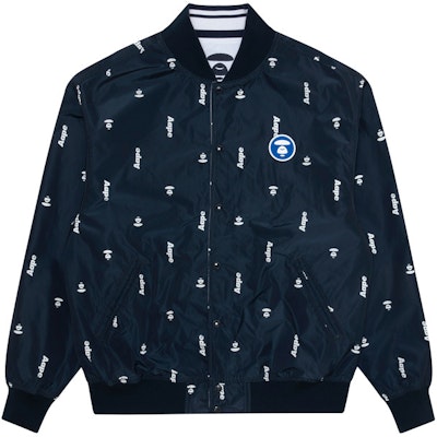Aape SS23 올오버 레터 프린트 리버서블 야구 재킷 AAPLJM7581XXK Shop Aape SS23 올오버 레터 프린트 리버서블 야구 재킷 AAPLJM7581XXK