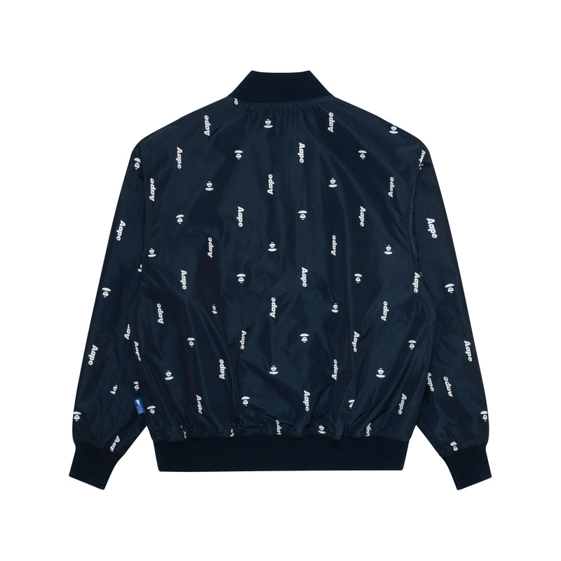 Purchase Aape SS23 올오버 레터 프린트 리버서블 야구 재킷 AAPLJM7581XXK