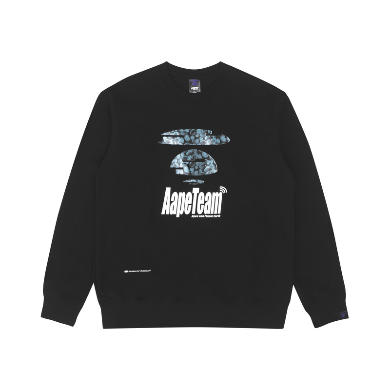 Aape SS23  Graphic Logo Crewneck Sweatshirt Casualwear. AAPSWM3984XXK