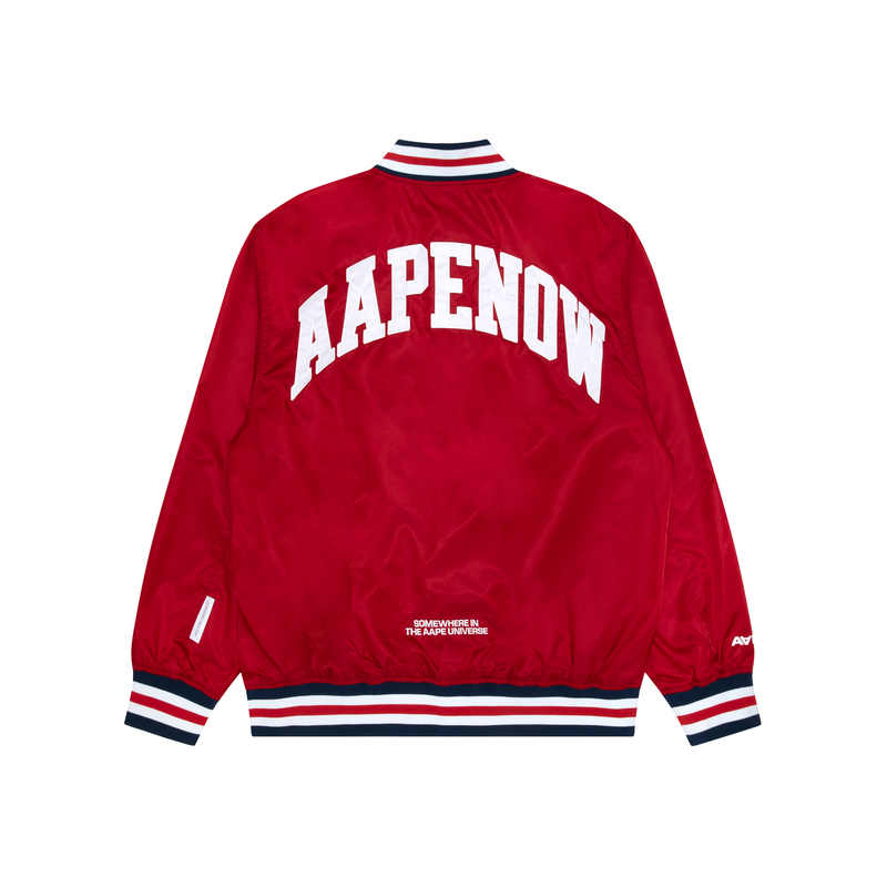 Shop AAPE SS24 에이프 페이스 배지 야구 자켓 AAPLJM7639XXM