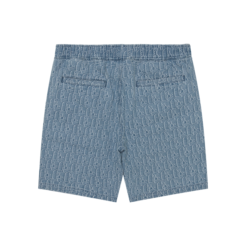 Lookbook AAPE SS24 블루 자수 에이프 릴렉스 핏 데님 반바지. AAPSPMB616XXM