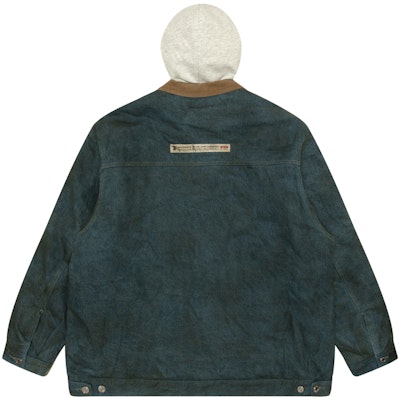 Aape SS24 위장 패치워크 데님 후드 재킷 에이프 로고 - 아미 그린 AAPJKM7629NXL Lookbook Aape SS24 위장 패치워크 데님 후드 재킷 에이프 로고 - 아미 그린 AAPJKM7629NXL