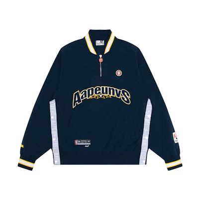 Aape SS24 Navy Blue Ape Logo Half-Zip Loose Jacket AAPLJM7650XXM