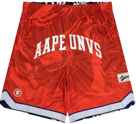 아페 SS24 리버시블 농구 에이프 배지 드로스트링 캐주얼 반바지 AAPSPMA698XXM 4
