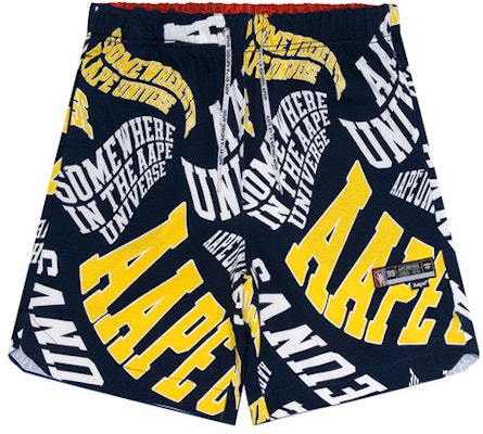 아페 SS24 리버시블 농구 에이프 배지 드로스트링 캐주얼 반바지 AAPSPMA698XXM 2