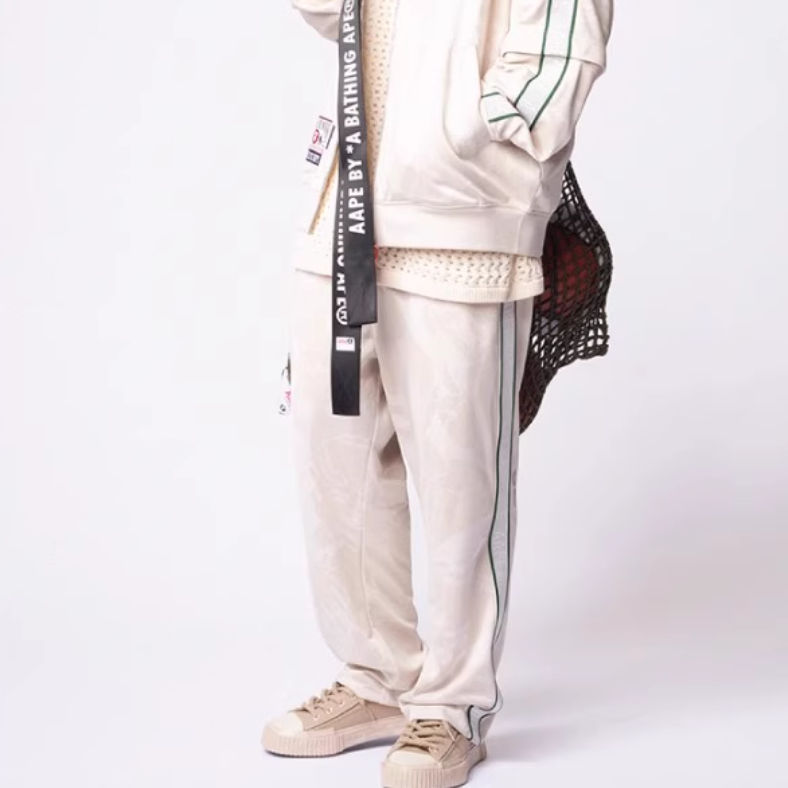 Details for Aape SS24 사이드 로고 스트립 스트레이트 핏 캐주얼 팬츠 AAPPTMA692XXM