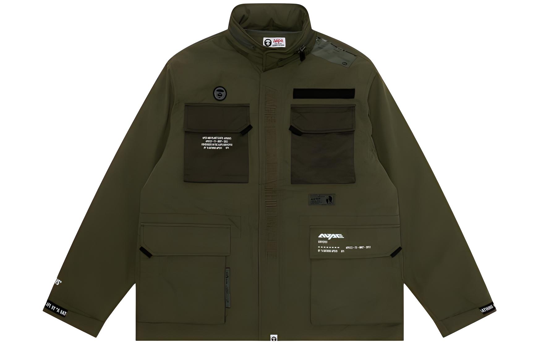 AAPE Thickened Letter Logo Zip-Up Workwear Jacket AAPJKM7467XXH