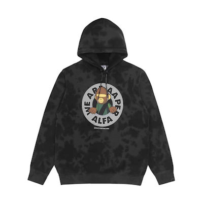 AAPE Tie-Dye Fleece Hoodie with Cartoon Letter Print AAPSWM3794XXH