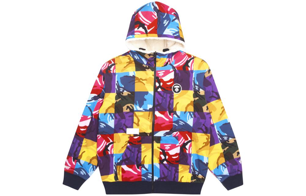 AAPE White Zip-Up Jacket Long Sleeve Casual Fashion Sweater AAPSWM3836XAH