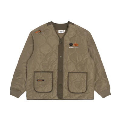 AAPE Alpha FW22 Lightweight Flight Jacket with Print and Patchwork Sleeves Men AAPJKM9618XXJ