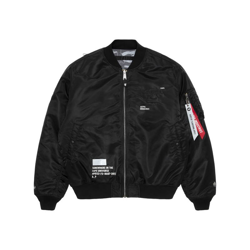 AAPE Alpha FW22 Reversible Camo Baseball Jacket Black AAPJKM9619XXJ