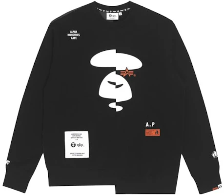 AAPE x Alpha Industries 聯名猿人印花拼接黑色圓領上衣 AAPSWM9513XXH Buy AAPE x Alpha Industries 聯名猿人印花拼接黑色圓領上衣 AAPSWM9513XXH