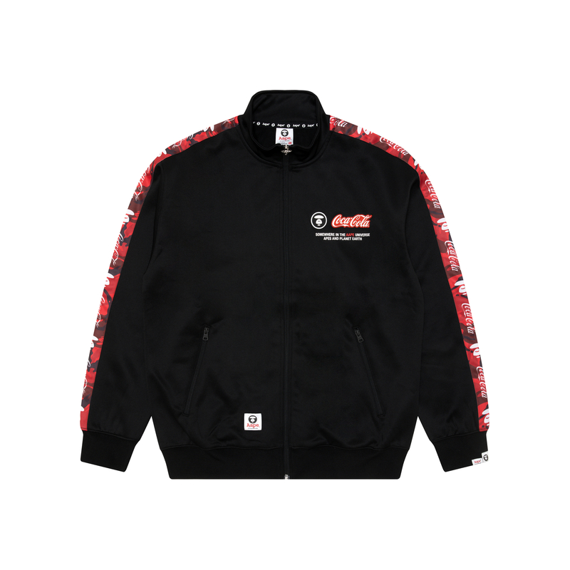 AAPE x Coca-Cola FW22 Camo Logo Print Zip Jacket with Badge Sleeve Trim - AAPSWM9643XXJ