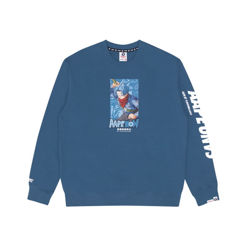 Order Aape x 드래곤볼 슈퍼 FW22 그래픽 프린트 플리스 크루넥 스웨트셔츠 겨울. AAPSWM9551XXJ
