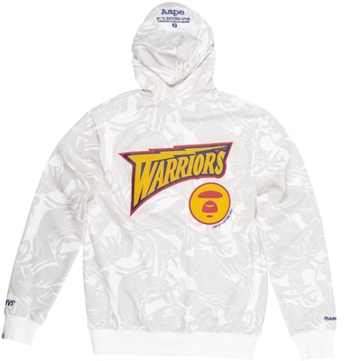 Aape x Mitchell & Ness Golden State Warriors Hoodie White Order Aape x Mitchell & Ness Golden State Warriors Hoodie White