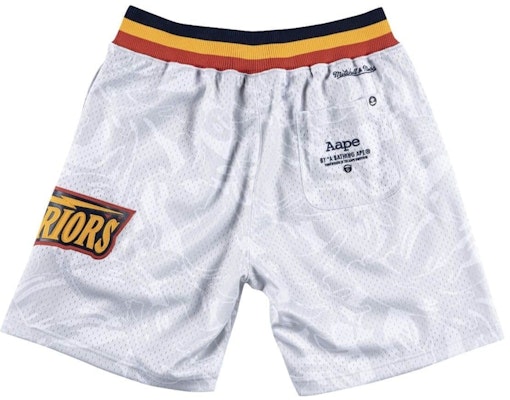 Aape x Mitchell & Ness Golden State Warriors Shorts White Order Aape x Mitchell & Ness Golden State Warriors Shorts White