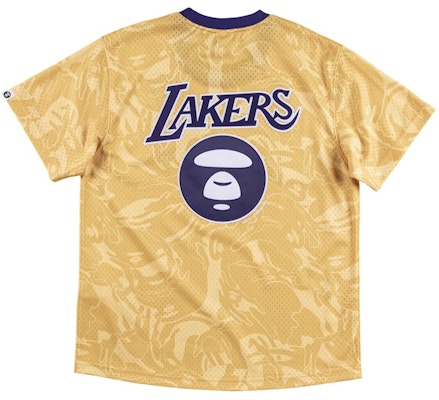 Aape x Mitchell & Ness Los Angeles Lakers BP Jersey Gold Order Aape x Mitchell & Ness Los Angeles Lakers BP Jersey Gold
