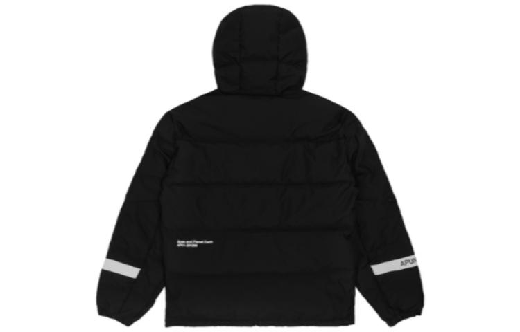 Lookbook Aape x NASA 리플렉티브 로고 패치워크 두꺼운 집업 후드 재킷 남성용. AAPJKM9329XXD