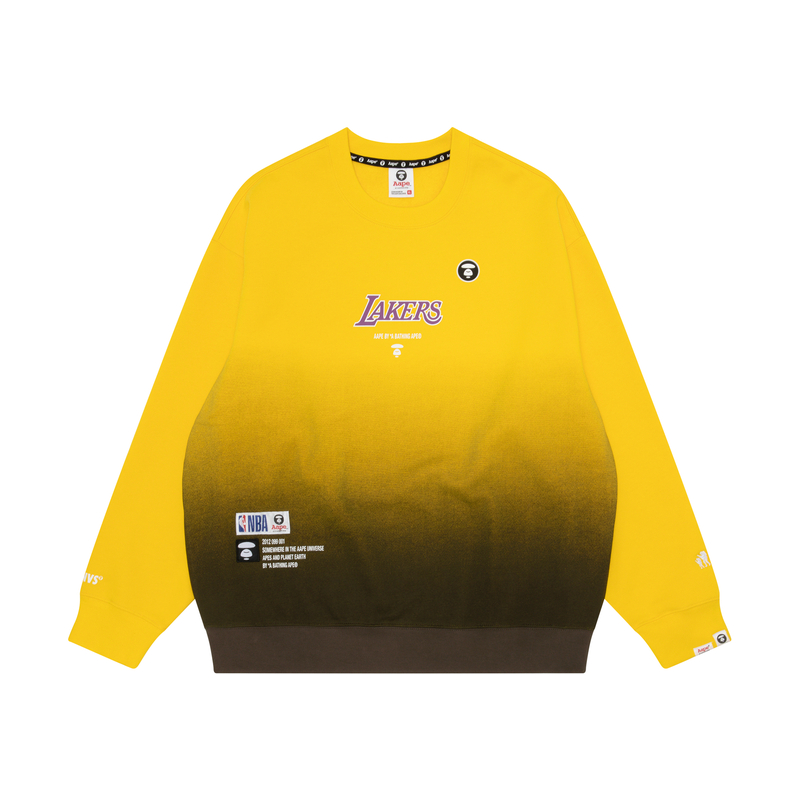AAPE NBA Gradient Logo Team Emblem Crewneck Sweatshirt AAPSWM9624XXJ