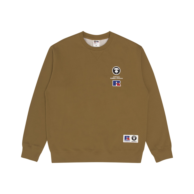 AAPE x Russell FW22 Logo Print Crewneck Sweatshirt AAPSWM9639XXJ