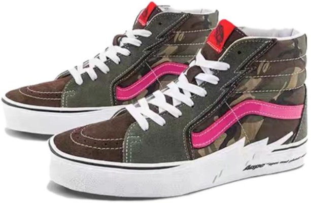 Vans SK8-Hi x AAPE 'Bolt - Green Camo' VN0A5JIVCMA Lookbook Vans SK8-Hi x AAPE 'Bolt - Green Camo' VN0A5JIVCMA