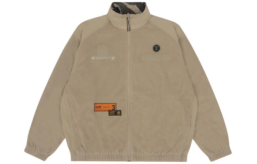 AAPE Zip-Up Letter Print Reversible Camouflage Jacket for Men AAPJKM7396XXF