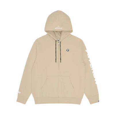 AAPE Zip Hoodie with Ape Face Badge and Letter Print AAPSWM3712XXF