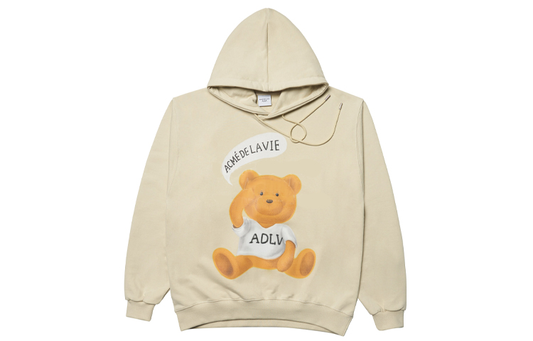 acmé de la vie (ADLV) Beige Bubble Speech Teddy Bear Logo Pullover Unisex ADLV-21FW-HDASBT-BEG