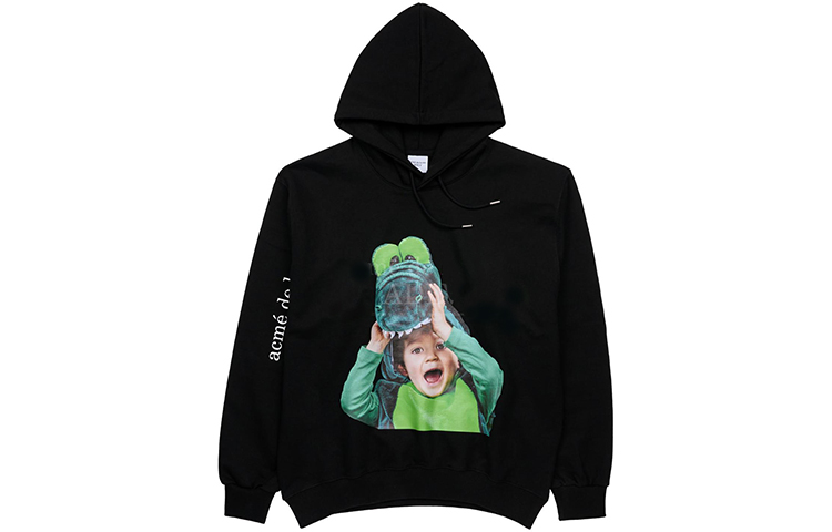 acmé de la vie (ADLV) FW22 Black Hoodie with Solid Color Letter Print Unisex ADLV-22FW-HDBKBF-CCR