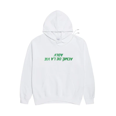 acmé de la vie (ADLV) Inverted Logo Hoodie White Unisex ADLV-20FW-HDLGUD-WHT