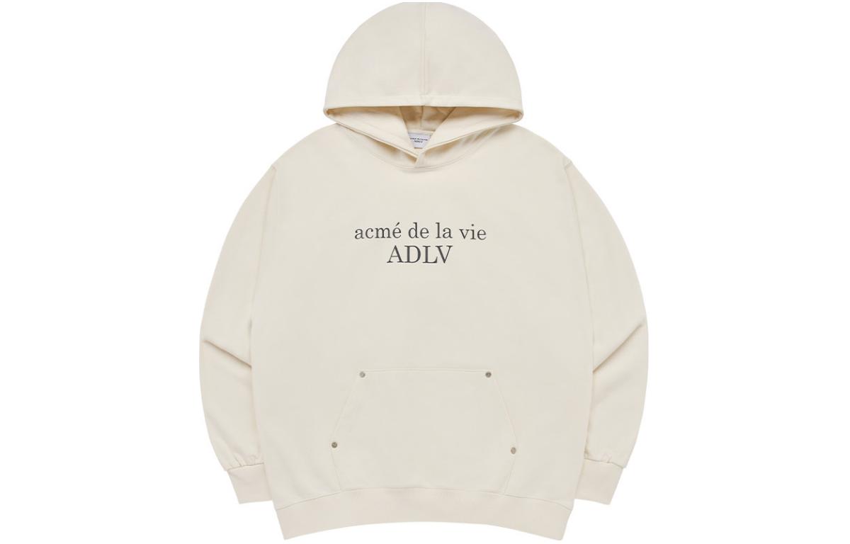 acmé de la vie (ADLV) Letter Print Pullover Hoodie Unisex ADLV-24SS-HDCSBR-CRM