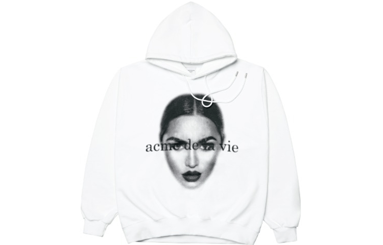 acmé de la vie (ADLV) Logo Face Print Hoodie Unisex - White ADLV-21FW-HDAAFC-WHT
