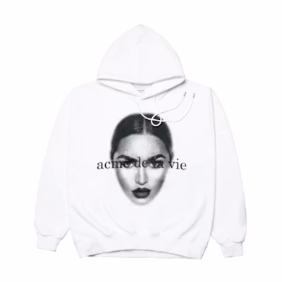 acmé de la vie (ADLV) Logo Face Print Hoodie Unisex - White ADLV-21FW-HDAAFC-WHT