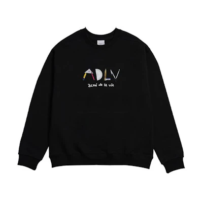 acmé de la vie (ADLV) Protractor Graphic Crewneck Sweatshirt Unisex Black ADLV-21SS-PKLGPL-BLK